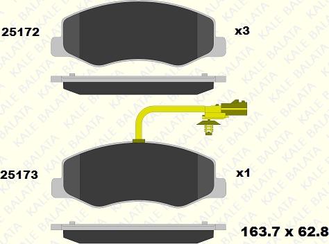 KALE 25172 180 05 - Kit de plaquettes de frein, frein à disque cwaw.fr