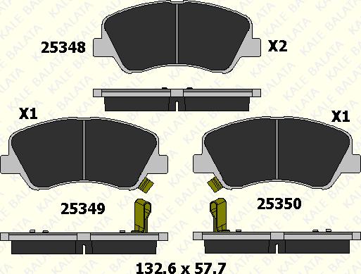 KALE 25348 175 05 - Kit de plaquettes de frein, frein à disque cwaw.fr