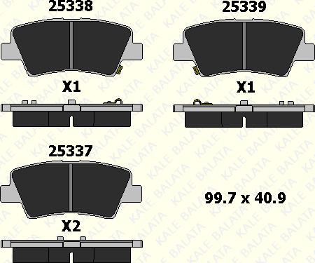 KALE 25337 157 05 - Kit de plaquettes de frein, frein à disque cwaw.fr