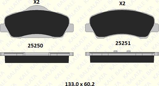 KALE 25250 188 05 - Kit de plaquettes de frein, frein à disque cwaw.fr