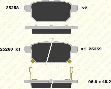 KALE 25258 143 05 - Kit de plaquettes de frein, frein à disque cwaw.fr