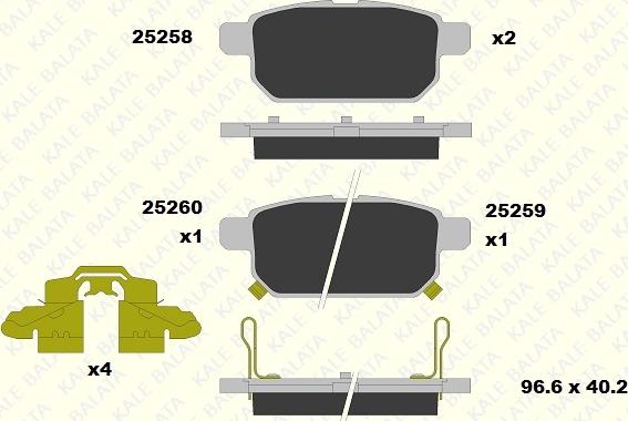 KALE 25258 143 15 - Kit de plaquettes de frein, frein à disque cwaw.fr