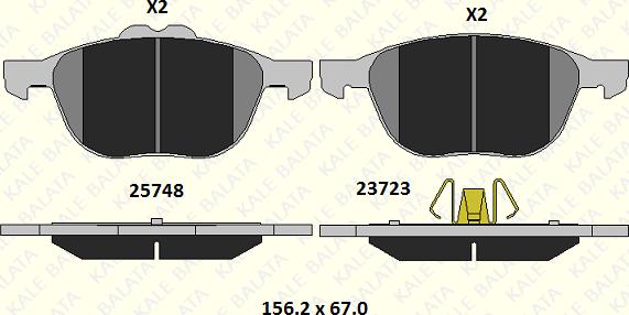 KALE 25748 182 05 - Kit de plaquettes de frein, frein à disque cwaw.fr