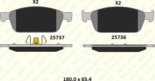 KALE 25736 179 05 - Kit de plaquettes de frein, frein à disque cwaw.fr