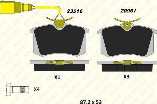 KALE 20961 172 45 - Kit de plaquettes de frein, frein à disque cwaw.fr