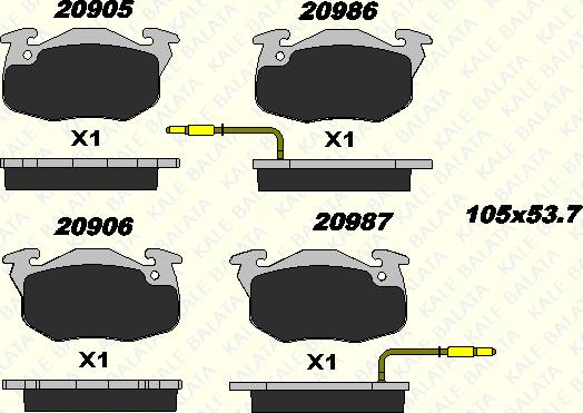 KALE 20905 180 05 - Kit de plaquettes de frein, frein à disque cwaw.fr