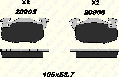 KALE 20906 180 05 - Kit de plaquettes de frein, frein à disque cwaw.fr