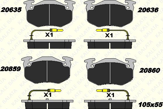 KALE 20635 180 05 - Kit de plaquettes de frein, frein à disque cwaw.fr