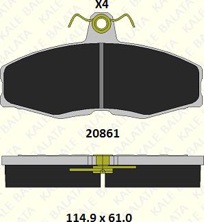 KALE 20861 177 14 - Kit de plaquettes de frein, frein à disque cwaw.fr