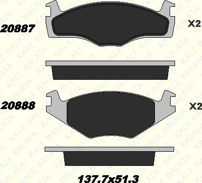 KALE 20887 153 25 - Kit de plaquettes de frein, frein à disque cwaw.fr