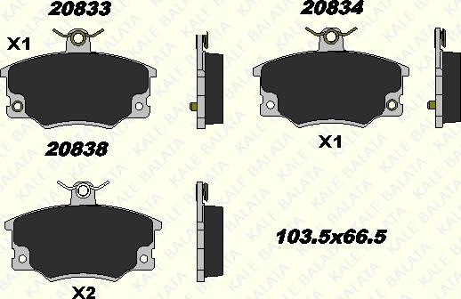 KALE 20833 171 25 - Kit de plaquettes de frein, frein à disque cwaw.fr