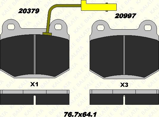 KALE 20379 165 05 - Kit de plaquettes de frein, frein à disque cwaw.fr