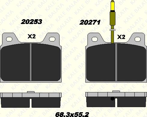 KALE 20253 164 05 - Kit de plaquettes de frein, frein à disque cwaw.fr