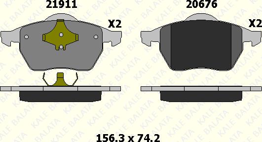 KALE 21911 206 05 - Kit de plaquettes de frein, frein à disque cwaw.fr