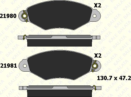 KALE 21980 180 25 - Kit de plaquettes de frein, frein à disque cwaw.fr