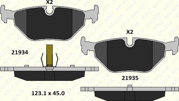 KALE 21934 173 05 - Kit de plaquettes de frein, frein à disque cwaw.fr