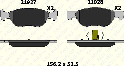 KALE 21927 179 05 - Kit de plaquettes de frein, frein à disque cwaw.fr