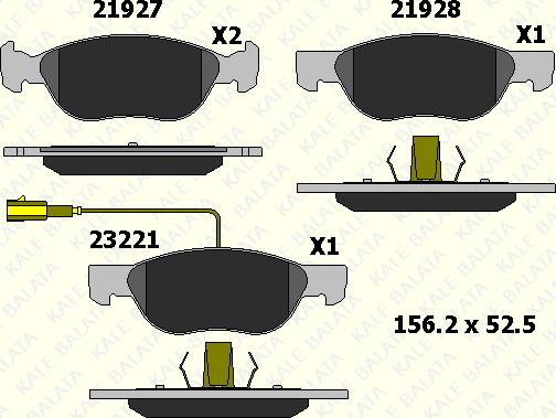 KALE 21927 179 25 - Kit de plaquettes de frein, frein à disque cwaw.fr