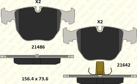 KALE 21486 193 05 - Kit de plaquettes de frein, frein à disque cwaw.fr