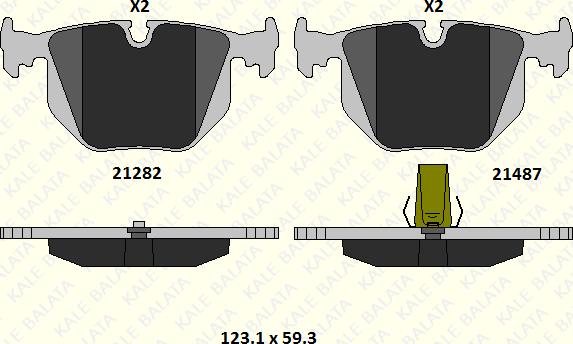 KALE 21487 172 05 - Kit de plaquettes de frein, frein à disque cwaw.fr