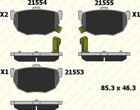 KALE 21553 140 05 - Kit de plaquettes de frein, frein à disque cwaw.fr