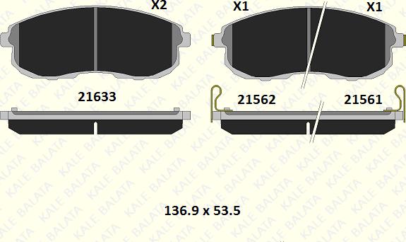 KALE 21561 170 05 - Kit de plaquettes de frein, frein à disque cwaw.fr