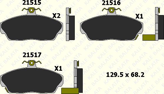 KALE 21515 180 05 - Kit de plaquettes de frein, frein à disque cwaw.fr