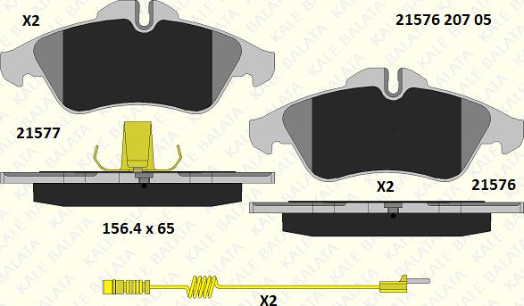 KALE 21576 207 05 - Kit de plaquettes de frein, frein à disque cwaw.fr