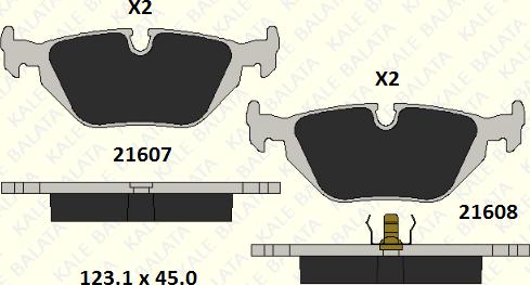 KALE 21607 173 05 - Kit de plaquettes de frein, frein à disque cwaw.fr