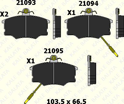 KALE 21093 174 25 - Kit de plaquettes de frein, frein à disque cwaw.fr