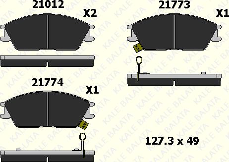 KALE 21012 150 05 - Kit de plaquettes de frein, frein à disque cwaw.fr