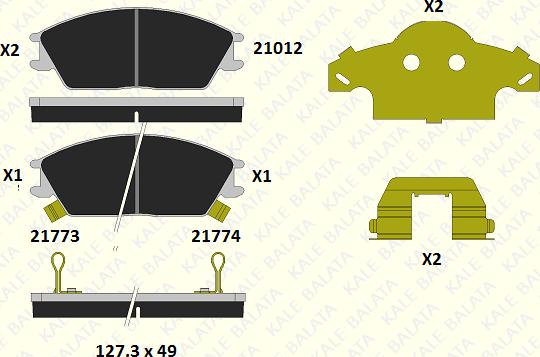 KALE 21012 150 15 - Kit de plaquettes de frein, frein à disque cwaw.fr