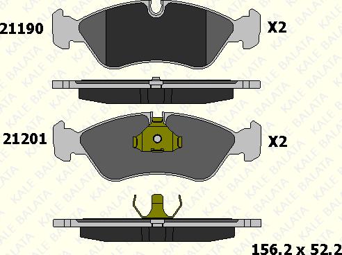 KALE 21190 175 05 - Kit de plaquettes de frein, frein à disque cwaw.fr