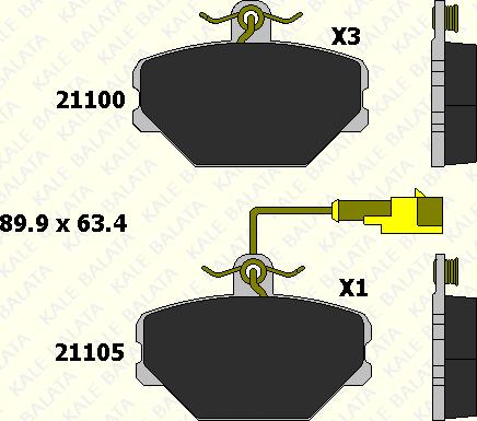 KALE 21100 170 25 - Kit de plaquettes de frein, frein à disque cwaw.fr