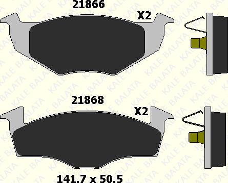 KALE 21866 172 05 - Kit de plaquettes de frein, frein à disque cwaw.fr