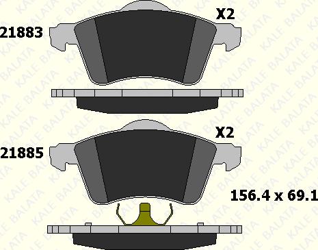 KALE 21883 196 05 - Kit de plaquettes de frein, frein à disque cwaw.fr