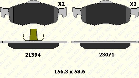 KALE 21394 185 05 - Kit de plaquettes de frein, frein à disque cwaw.fr