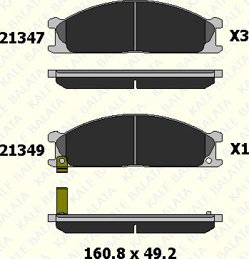 KALE 21347 170 05 - Kit de plaquettes de frein, frein à disque cwaw.fr