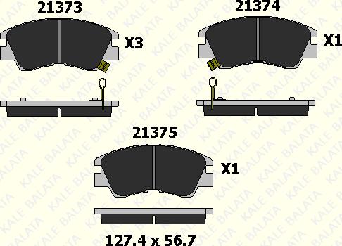 KALE 21373 165 05 - Kit de plaquettes de frein, frein à disque cwaw.fr