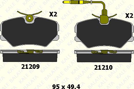 KALE 21209 194 25 - Kit de plaquettes de frein, frein à disque cwaw.fr