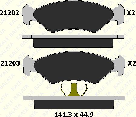 KALE 21202 178 05 - Kit de plaquettes de frein, frein à disque cwaw.fr