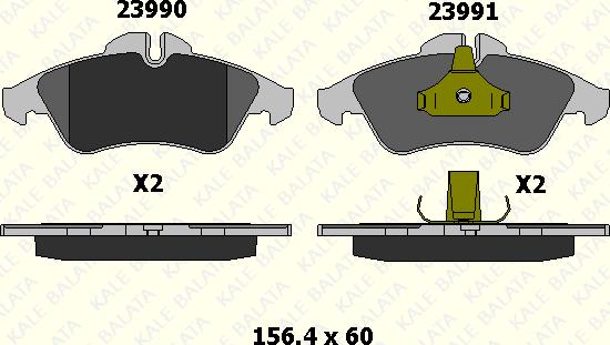 KALE 23990 207 05 - Kit de plaquettes de frein, frein à disque cwaw.fr