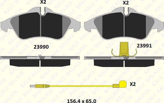 KALE 23991 207 15 - Kit de plaquettes de frein, frein à disque cwaw.fr