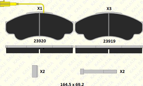 KALE 23919 191 15 - Kit de plaquettes de frein, frein à disque cwaw.fr