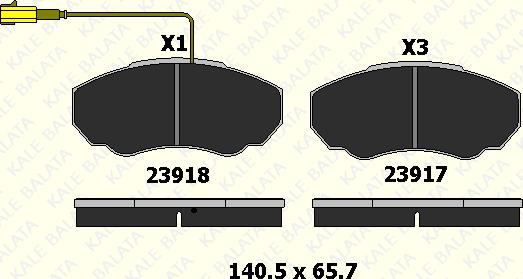 KALE 23917 191 05 - Kit de plaquettes de frein, frein à disque cwaw.fr