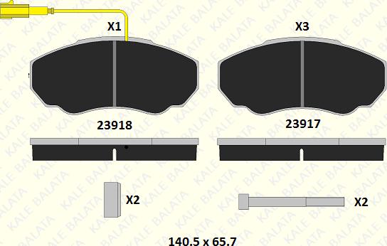 KALE 23917 191 15 - Kit de plaquettes de frein, frein à disque cwaw.fr