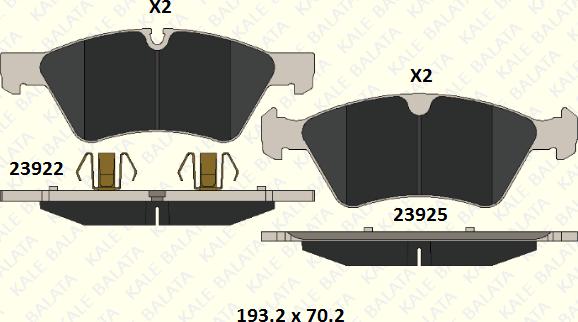 KALE 23922 210 05 - Kit de plaquettes de frein, frein à disque cwaw.fr