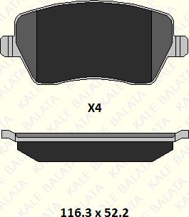 KALE 23973 174 04 - Kit de plaquettes de frein, frein à disque cwaw.fr