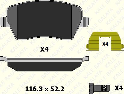 KALE 23973 174 14 - Kit de plaquettes de frein, frein à disque cwaw.fr