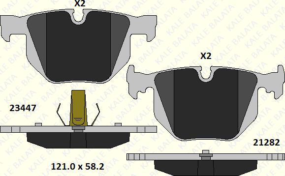 KALE 23447 173 05 - Kit de plaquettes de frein, frein à disque cwaw.fr